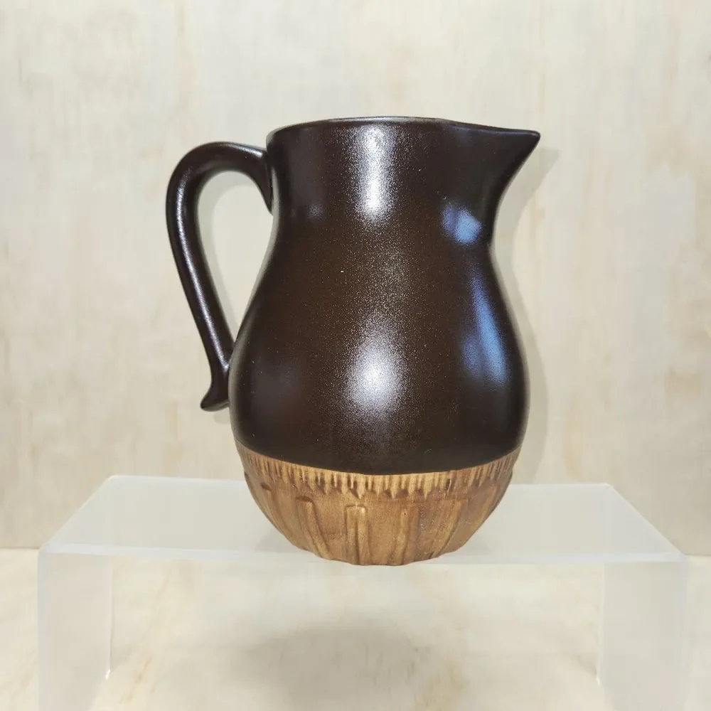 Tender Heart Treasures Ceramic Pitcher Brown Tan 1999 Vintage